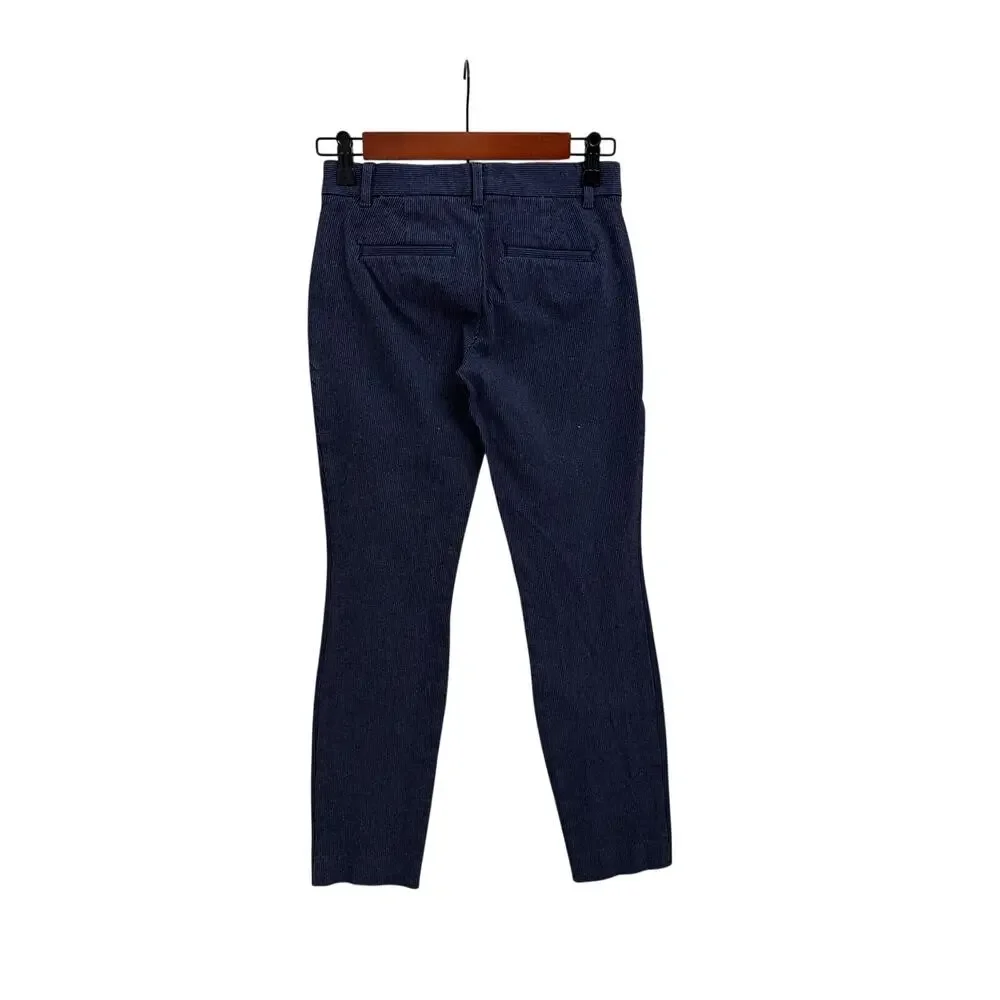 GAP Pants Navy Blue Striped Skinny Ankle Chino Casual Dress Pants Size 00